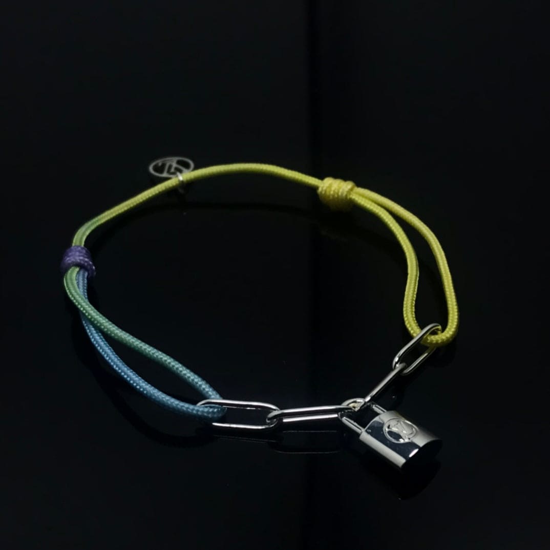 18K Louis Vuitton Silver Lockit X Virgil Abloh Rainbow Bracelet