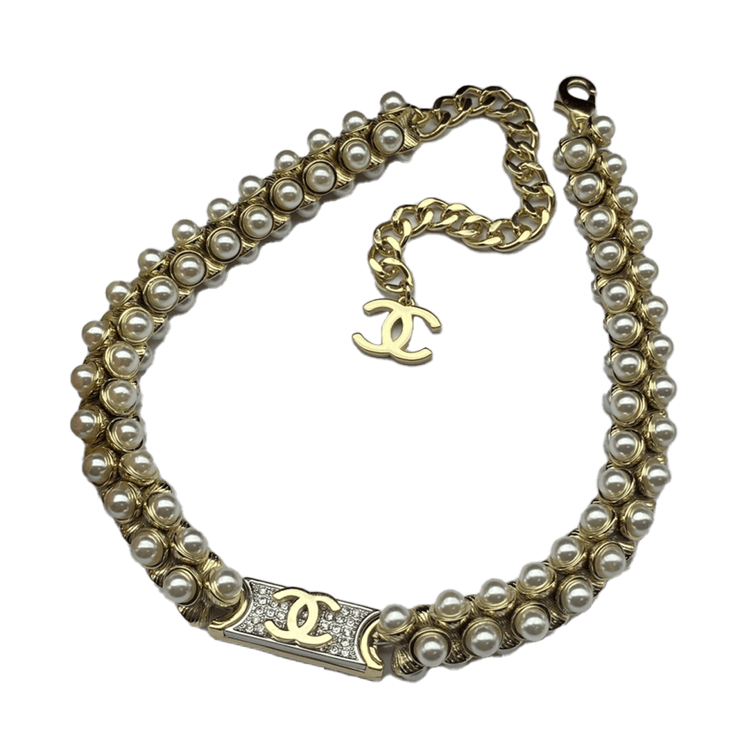 18K  Chanel Pearls Chain Necklace