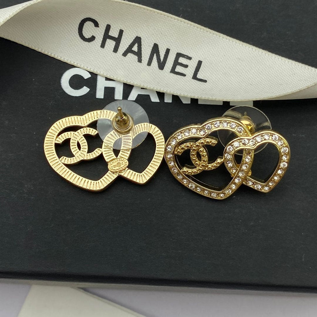 18K  Chanel Heart Diamonds Earrings