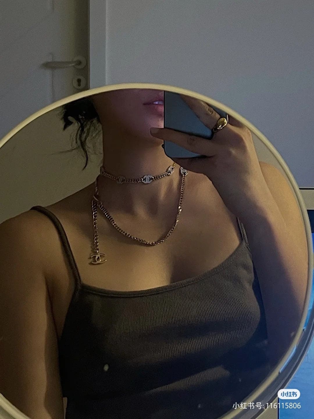 18K Crystal  Chanel Chain Link Necklace