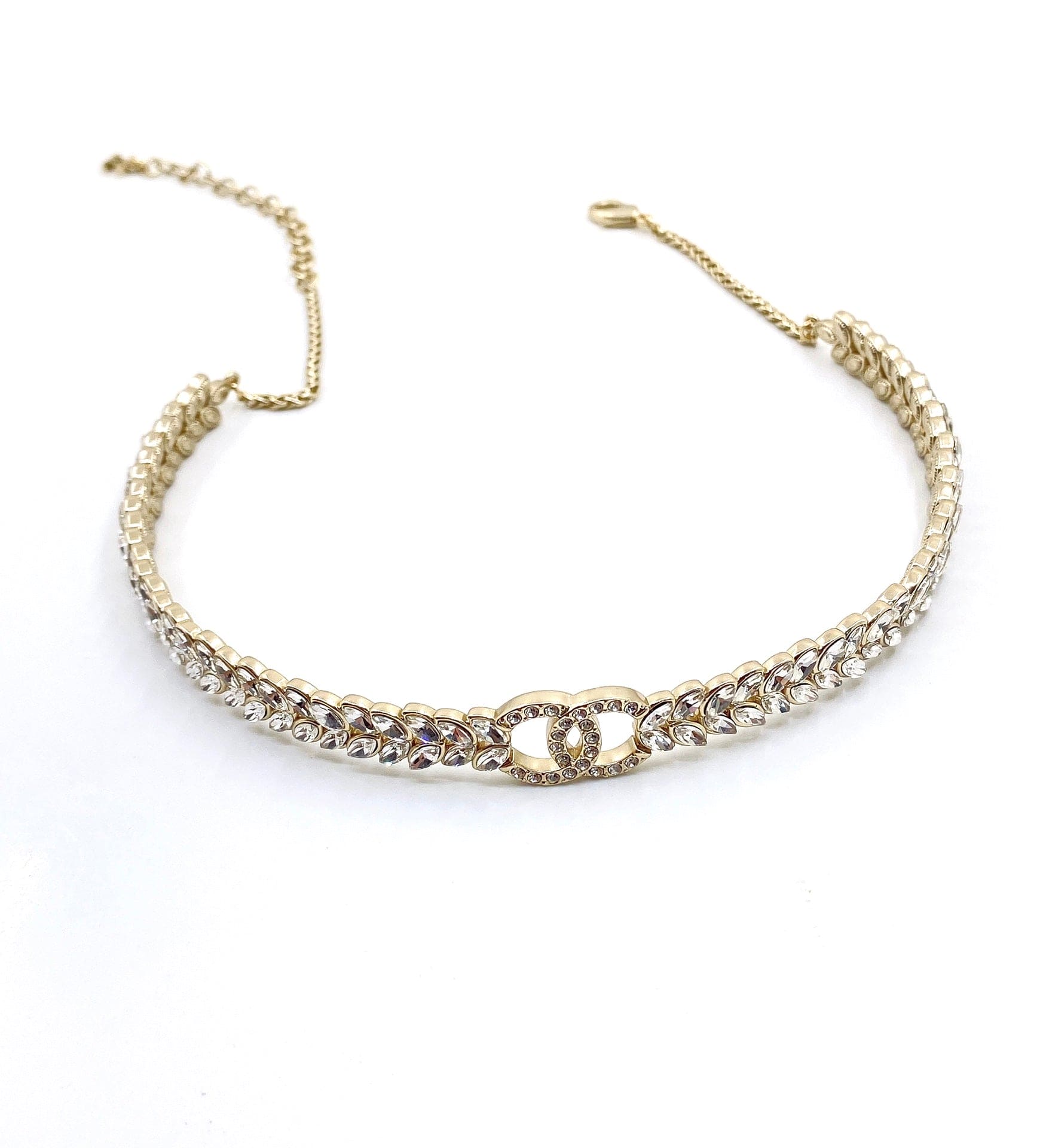 18K  Chanel Chain Choker Diamonds Necklace