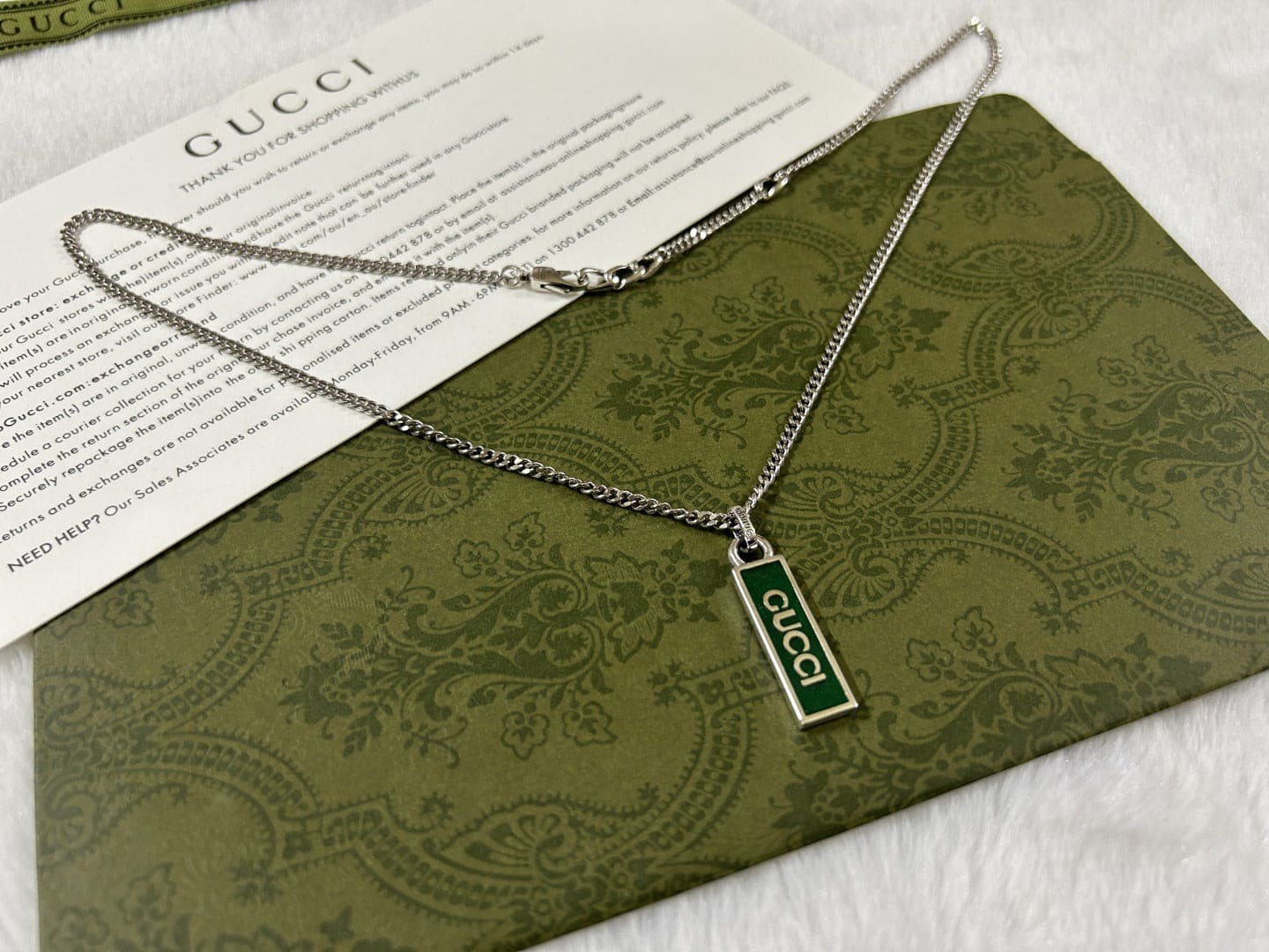 Double Gucci Enamel Pendant Necklace