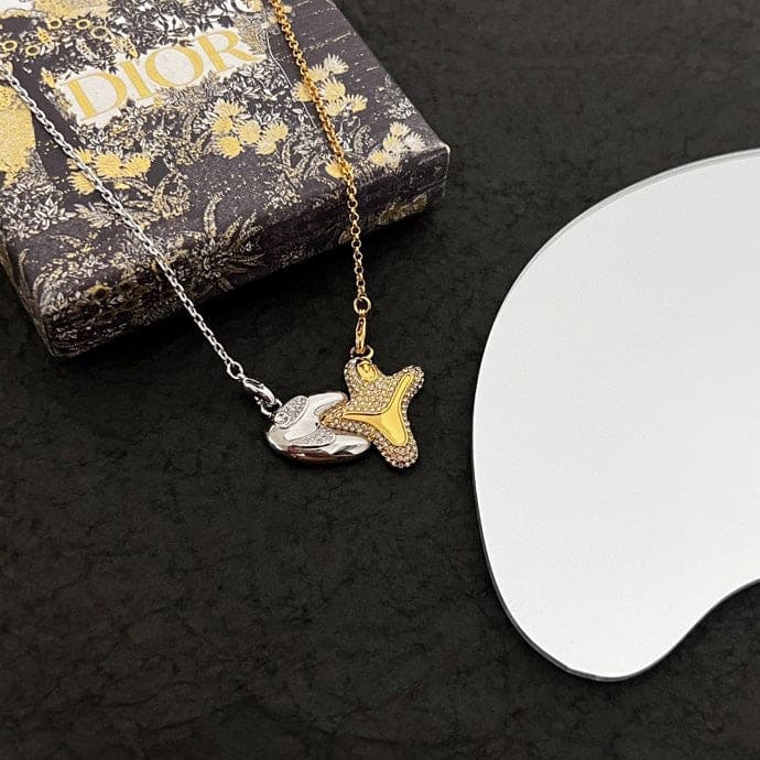 18K Dior Homme x Kenny Scharf Crystal Pendant Necklace