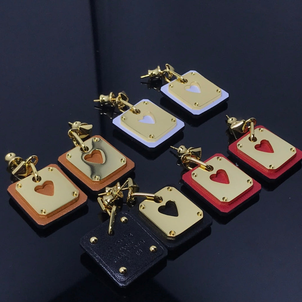 18K As De Celine Brown Hermes Earrings