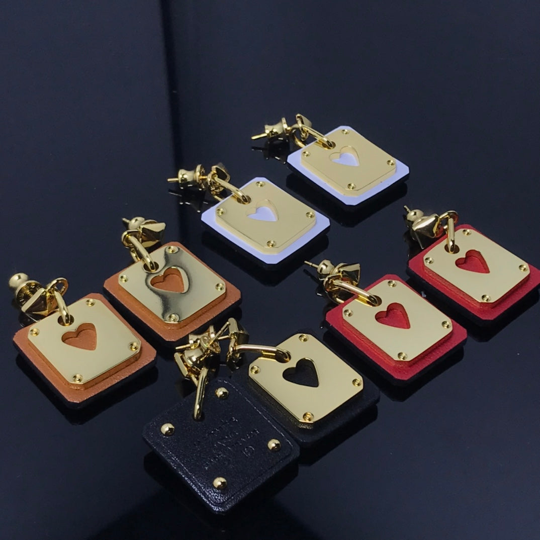 18K As De Celine White Hermes Earrings