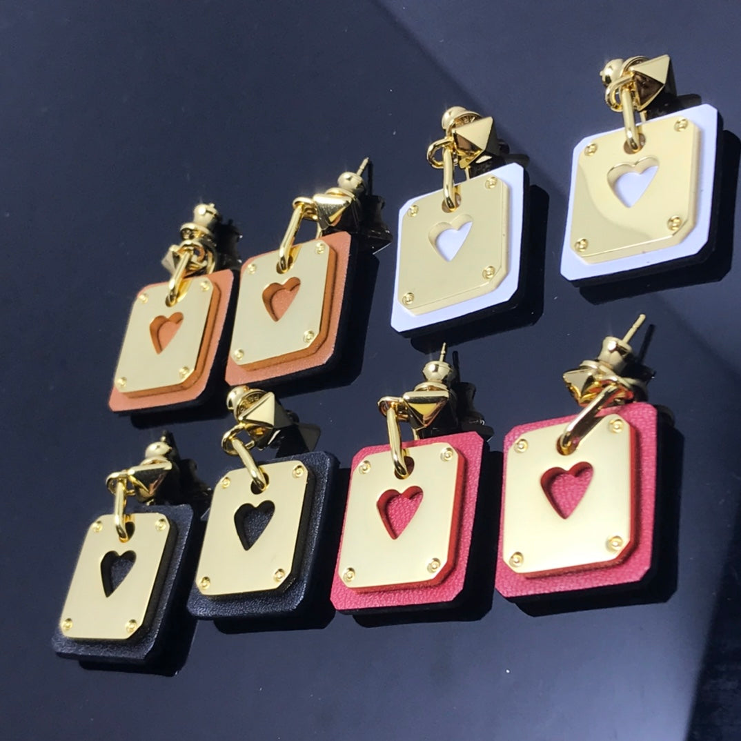 18K As De Celine Black Hermes Earrings
