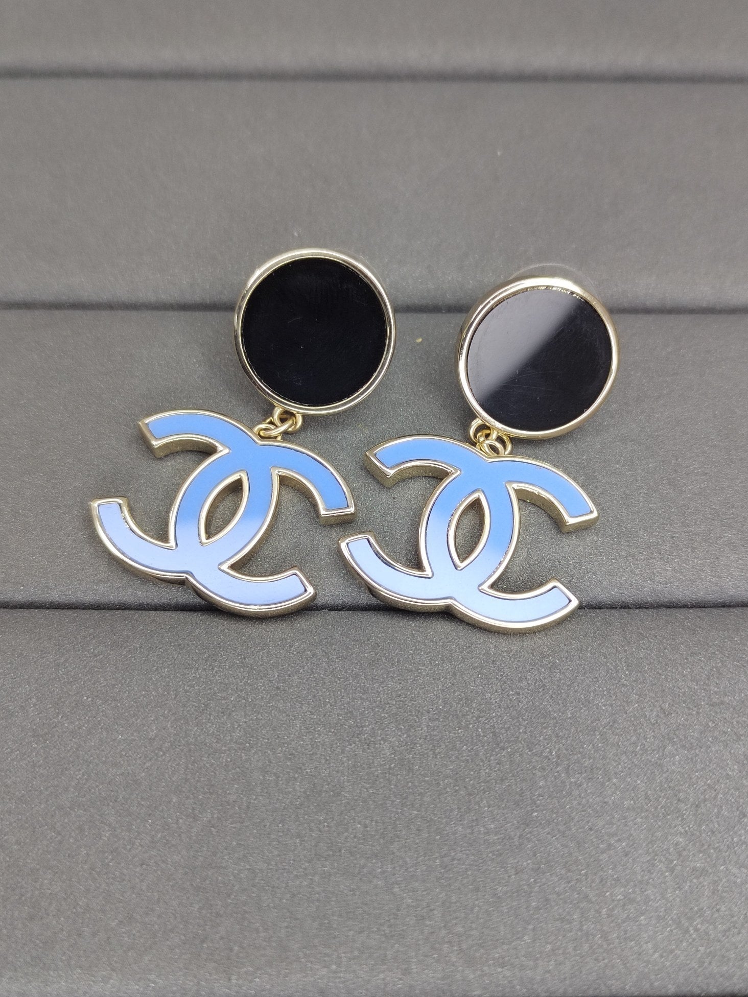 18K Classic Blue  Chanel Dangle Earrings