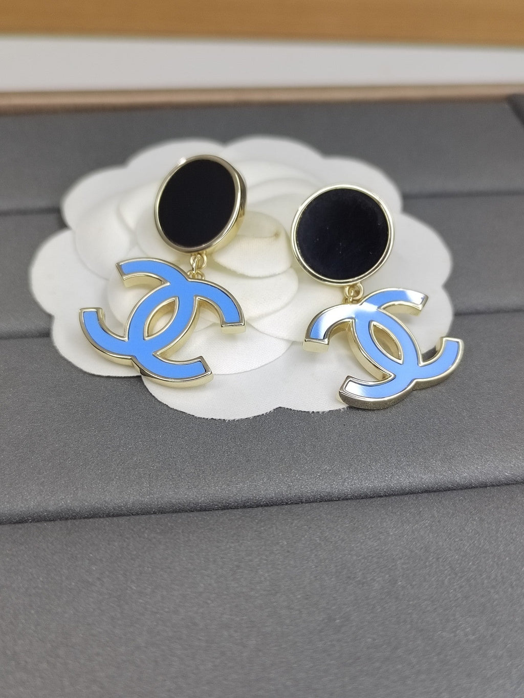 18K Classic Blue  Chanel Dangle Earrings