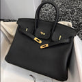 HERMES BIRKIN 25CM BLACK TOGO LEATHER GOLD HARDWARE