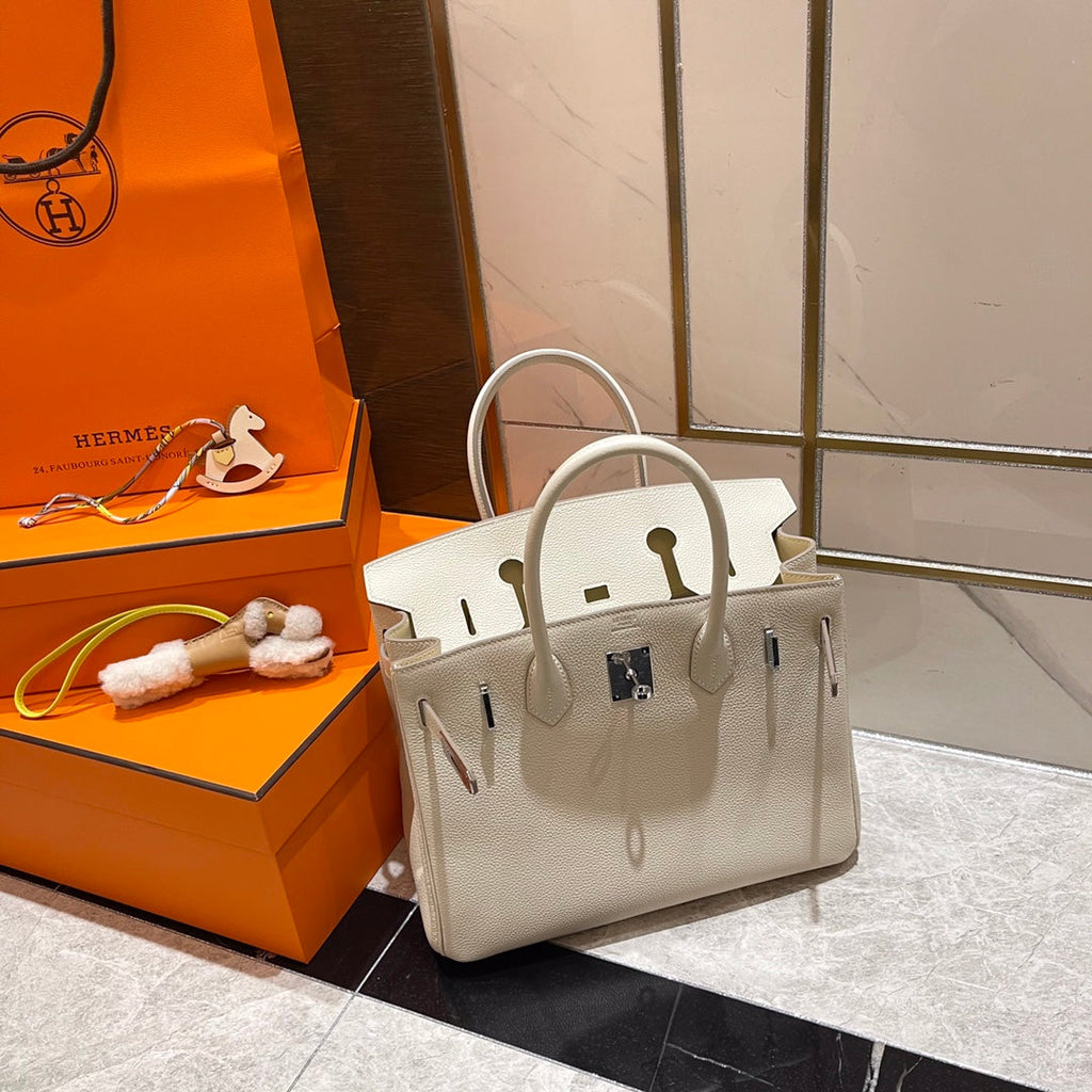 HERMES BIRKIN 30CM CREAMY WHITE TOGO LEATHER SILVER HARDWARE
