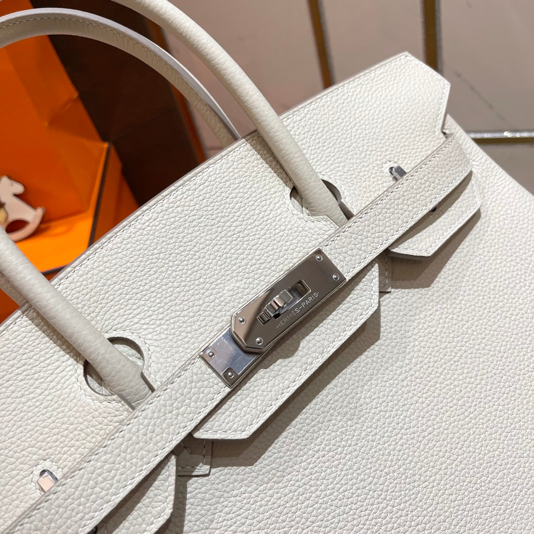HERMES BIRKIN 30CM CREAMY WHITE TOGO LEATHER SILVER HARDWARE