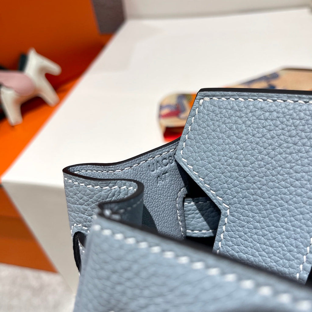 HERMES BIRKIN 30CM CLOUD BLUE TOGO LEATHER SILVER HARDWARE