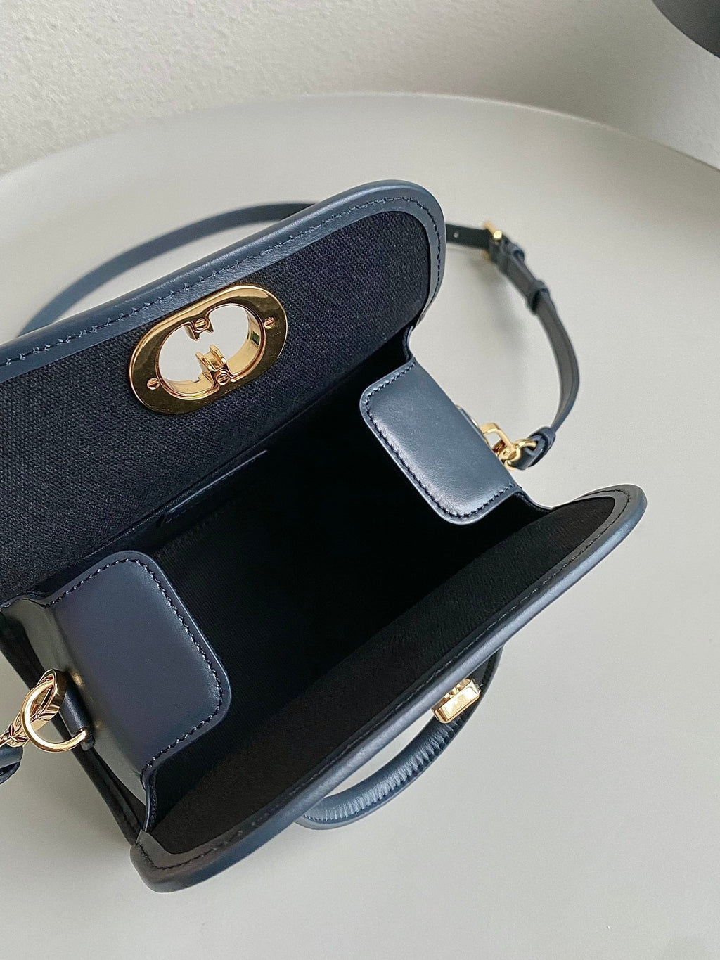 DIOR SMALL BOSTON 22 BLUE OBLIQUE EMBROIDERY