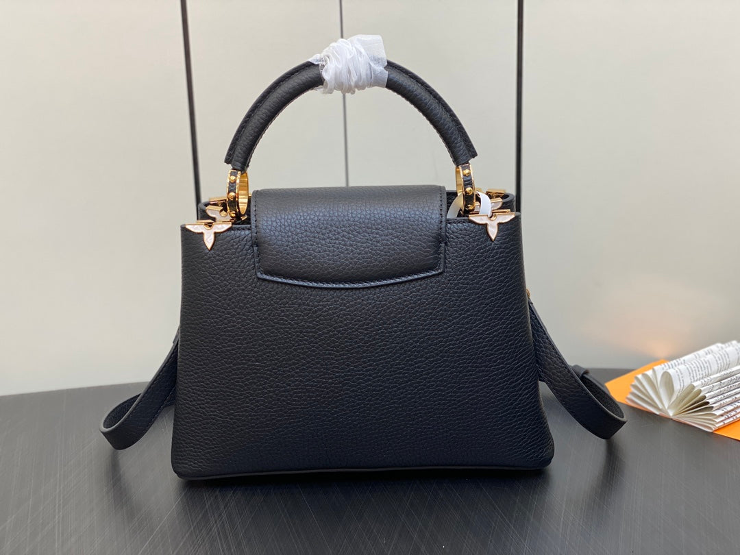 LOUIS VUITTON CAPUCINES BB 27 BLACK TAURILLON GOLD HARDWARE