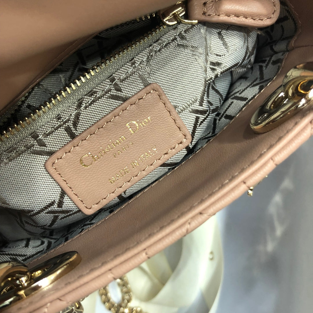 DIOR MINI LADY 17 MY ABC BEIGE LAMBSKIN