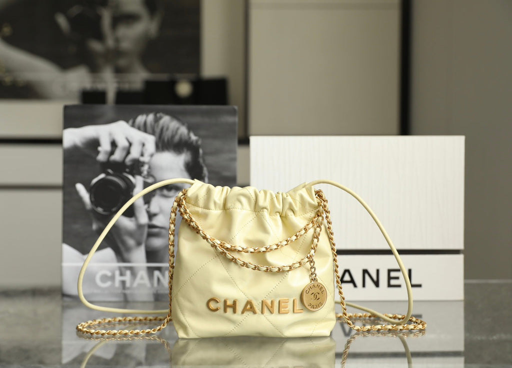 CHANEL 22 ANTIBA HOBO BAG BEIGE 20CM