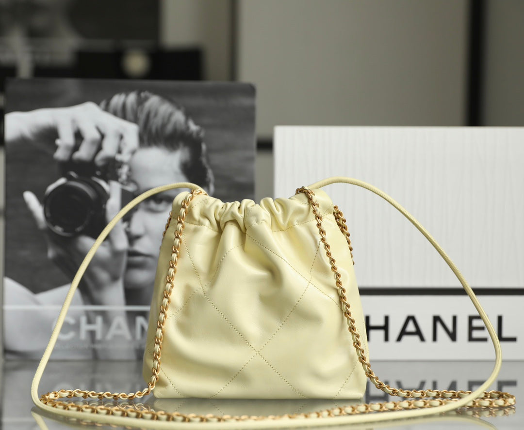 CHANEL 22 ANTIBA HOBO BAG BEIGE 20CM