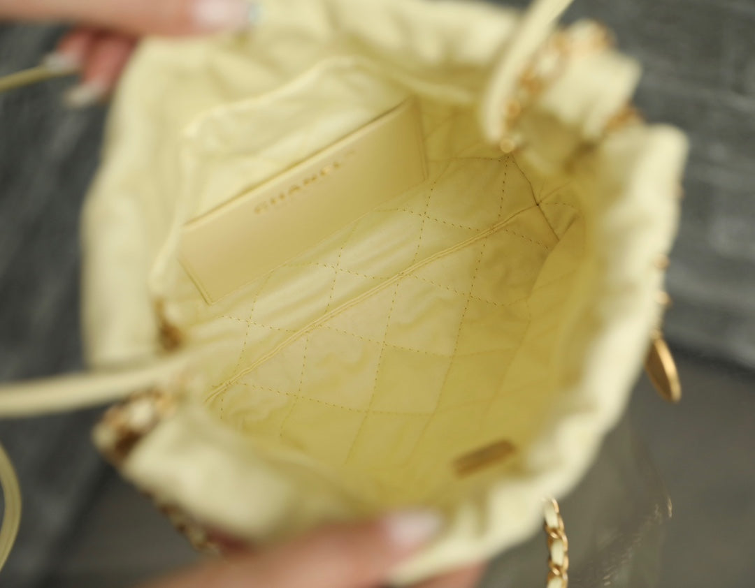 CHANEL 22 ANTIBA HOBO BAG BEIGE 20CM