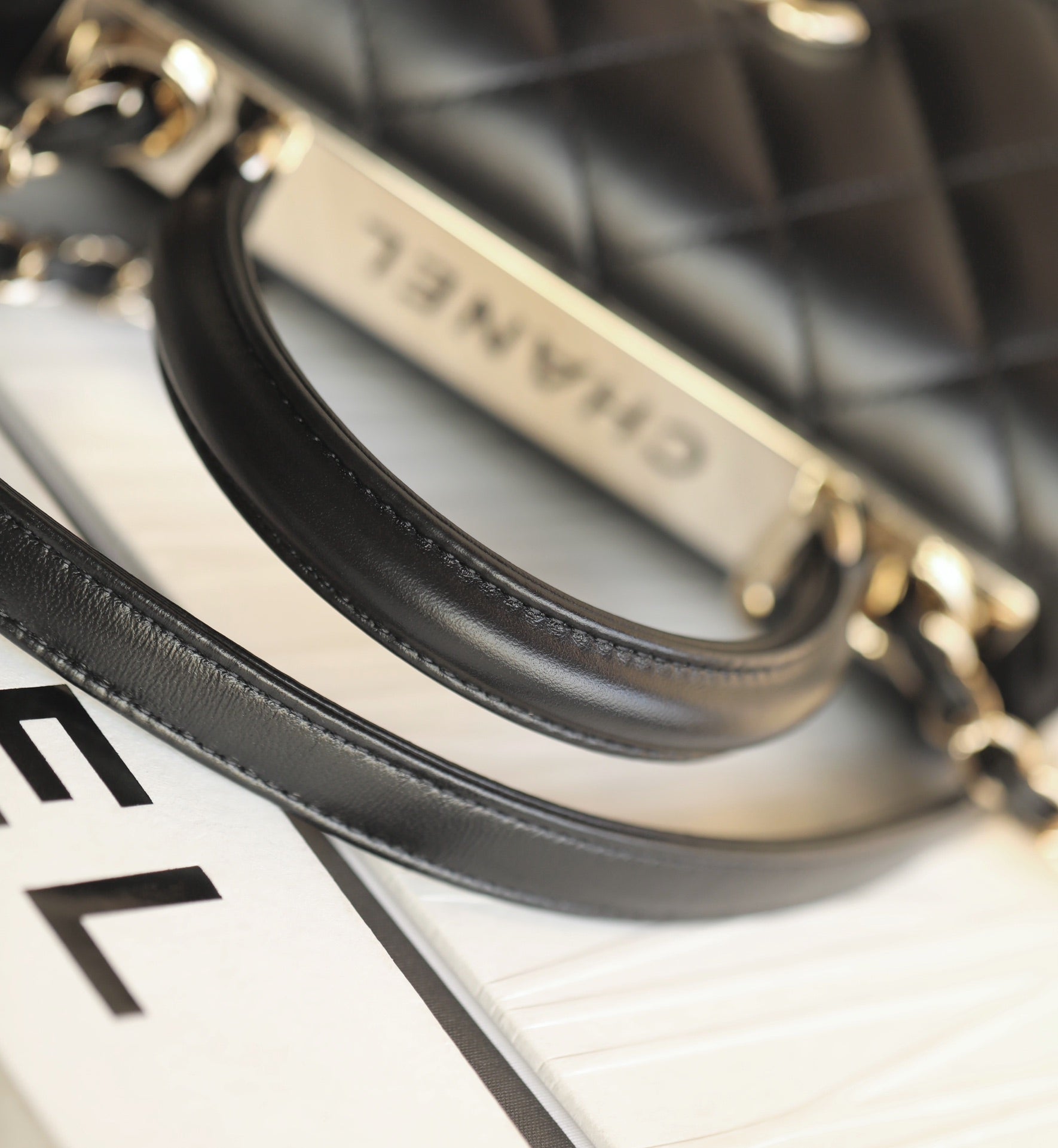CHANEL TRENDY 20CM BLACK LAMBSKIN GOLD HARDWARE