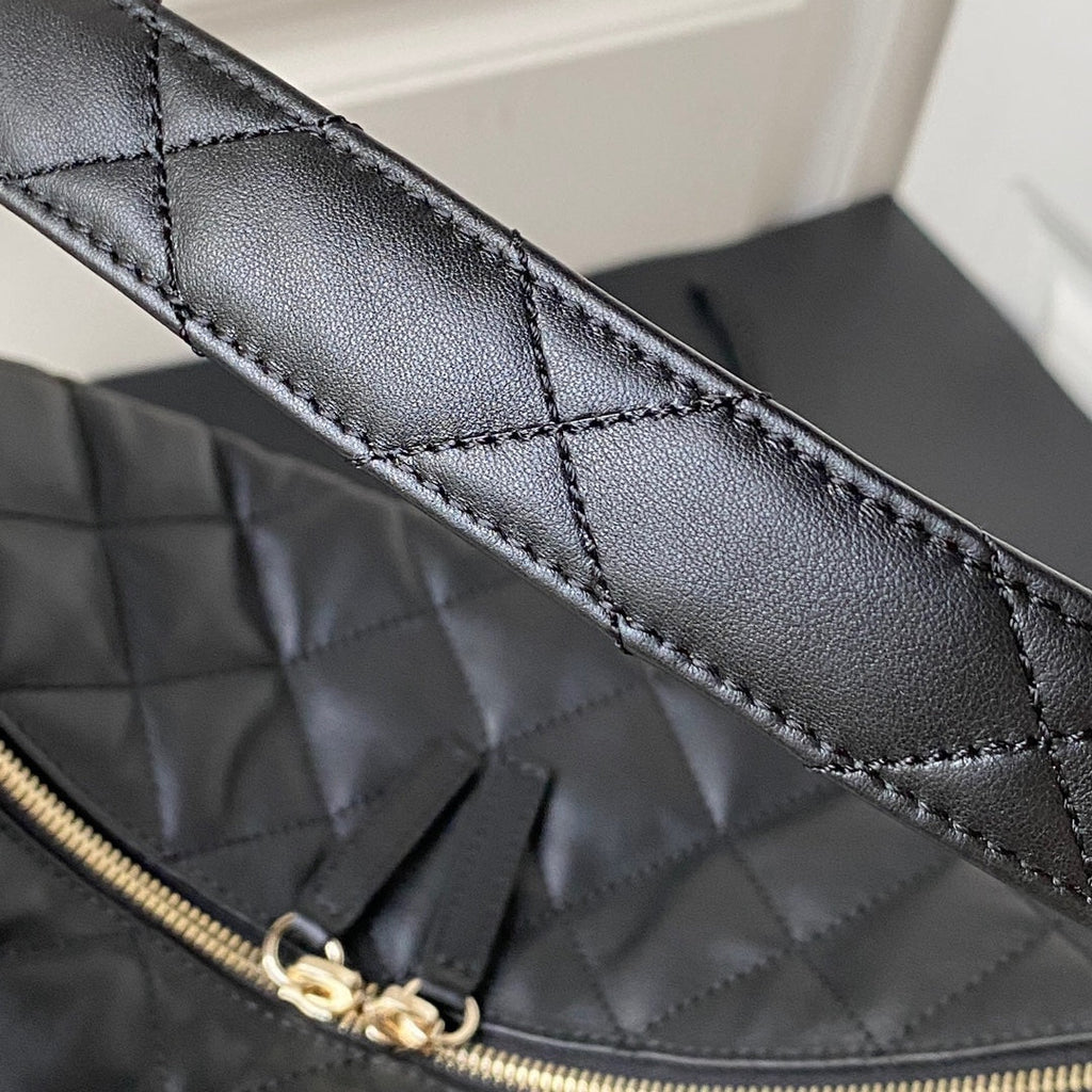 CHANEL LARGE HOBO 37CM BLACK LAMBSKIN GOLD HARDWARE