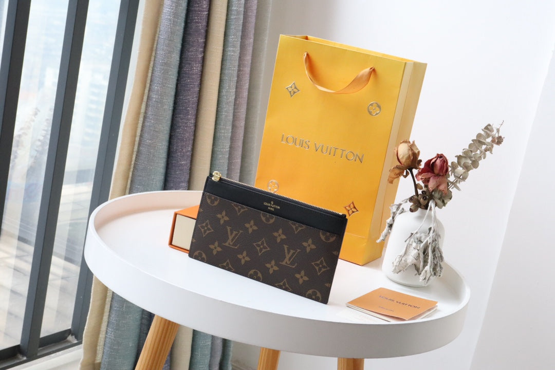 LOUIS VUITTON LV SLIM PURSE MONOGRAM CANVAS 20CM