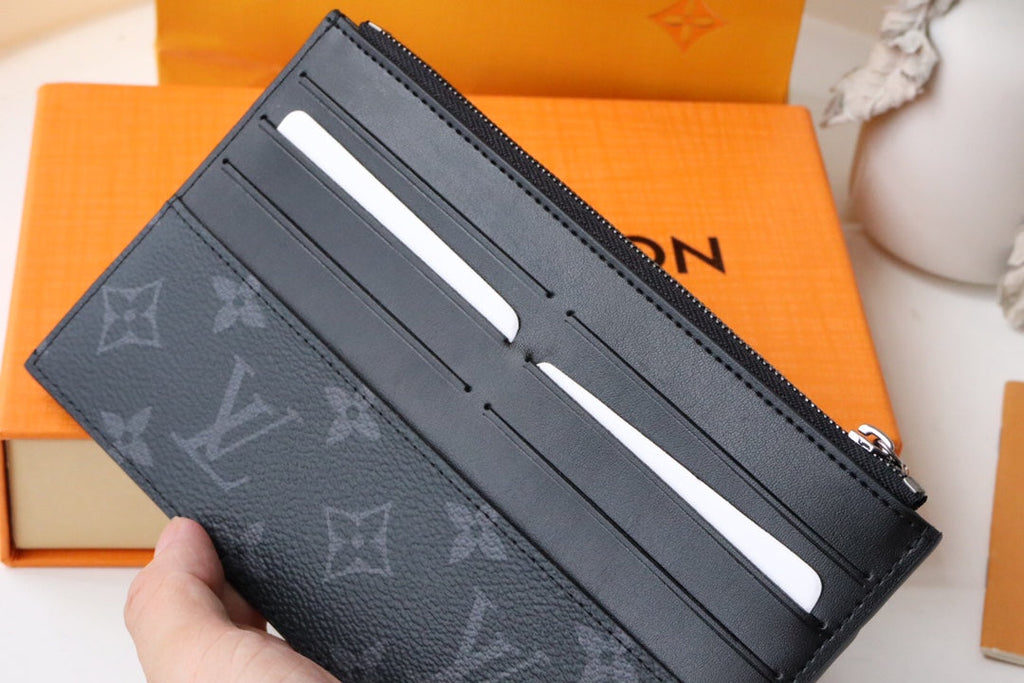 LOUIS VUITTON LV SLIM PURSE BLUE MONOGRAM CANVAS 20CM