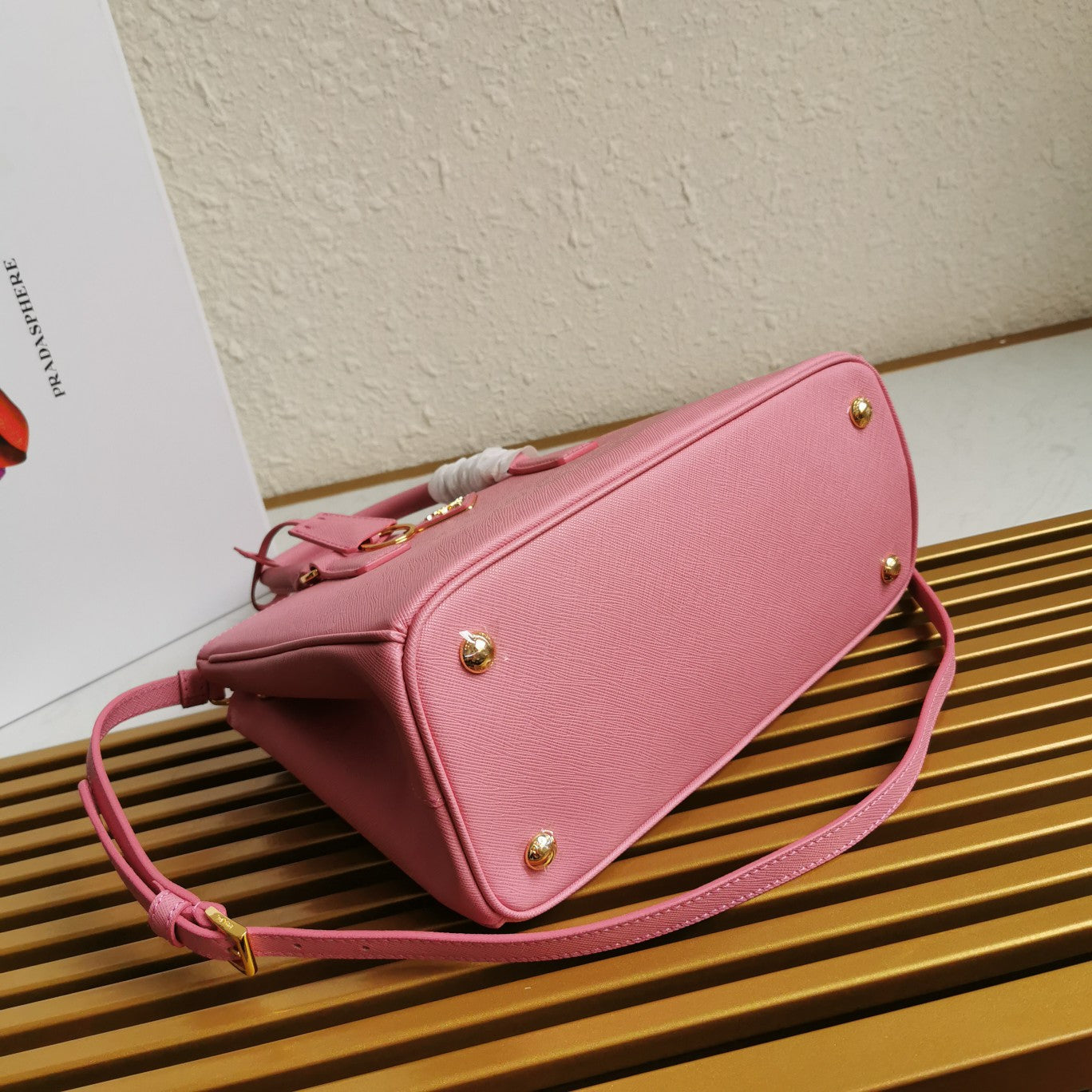 PRADA MEDIUM GALLERIA 28 PINK SAFFIANO LEATHER