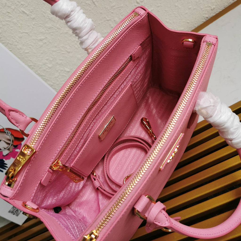 PRADA MEDIUM GALLERIA 28 PINK SAFFIANO LEATHER
