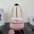 PRADA CLEO 24 PINK BRUSHED LEATHER SHOULDER BAG