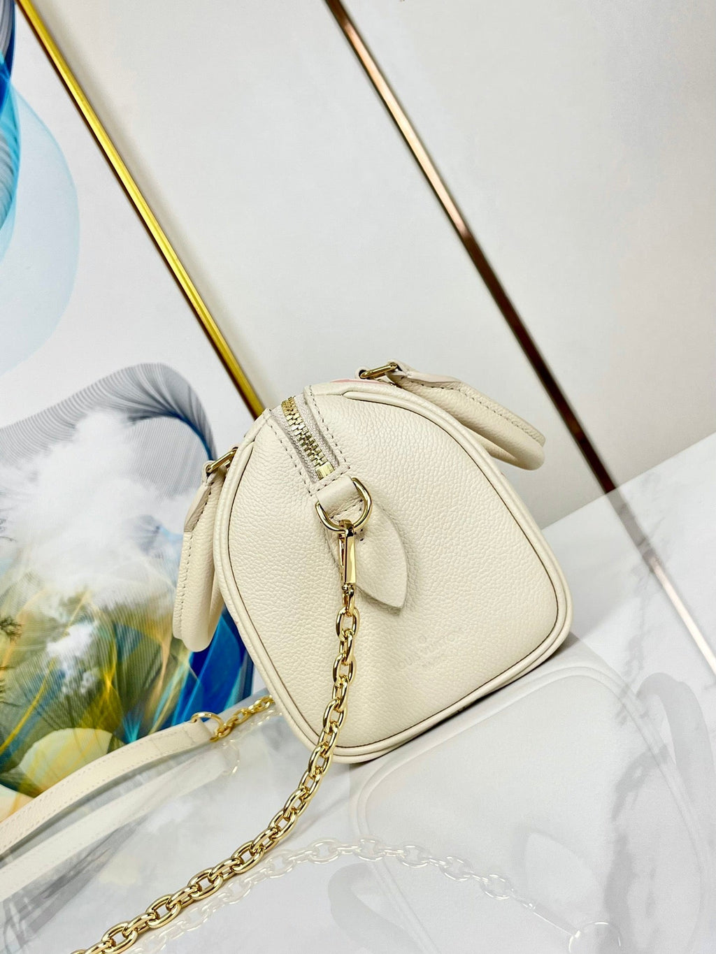 LOUIS VUITTON SPEEDY 20.5 WHITE PINK MONOGRAM CANVAS