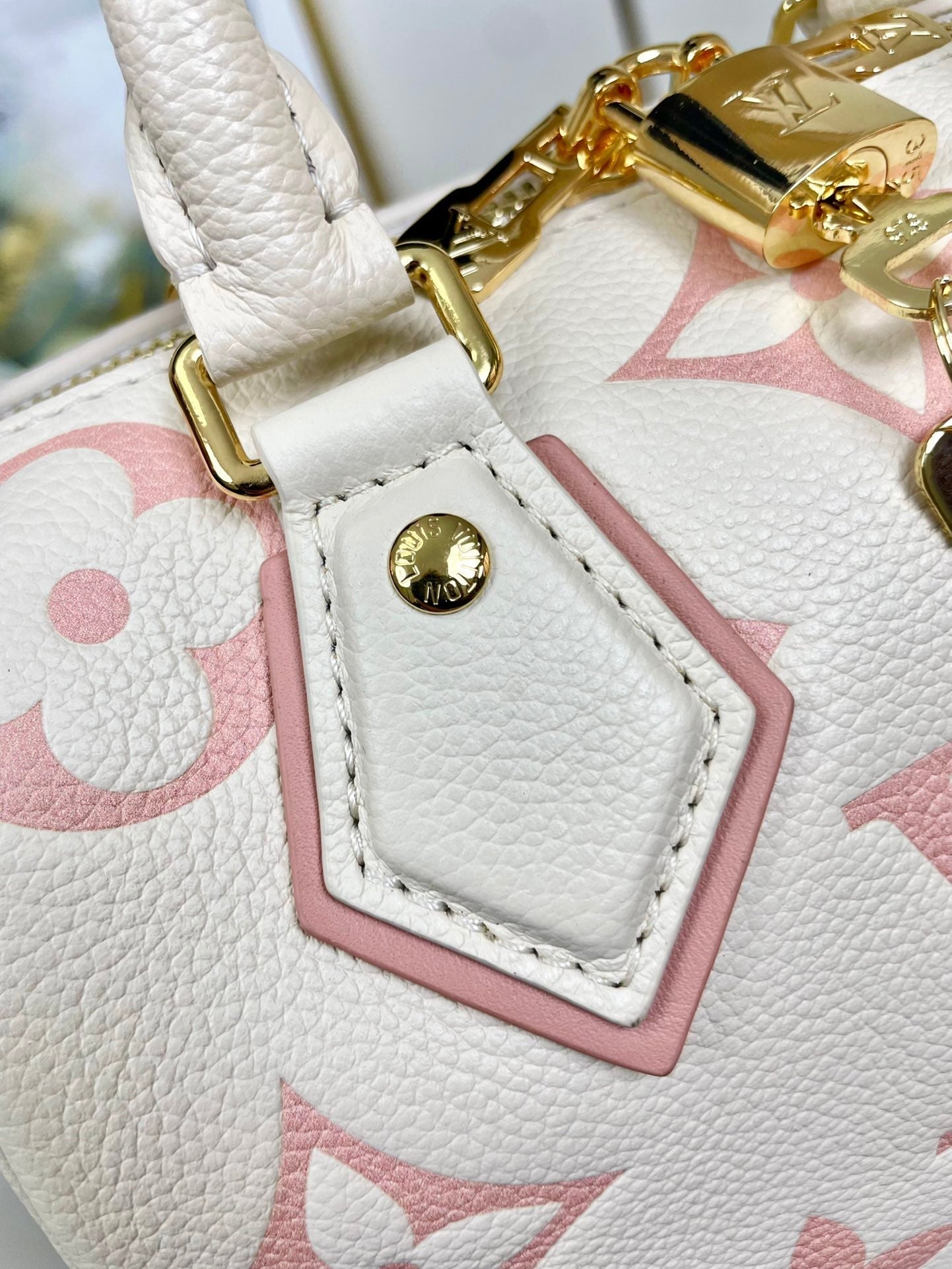 LOUIS VUITTON SPEEDY 20.5 WHITE PINK MONOGRAM CANVAS