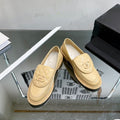 CHANEL Moasins Beige Quilted Calfskin