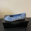 CHANEL ballet flats light blue denim