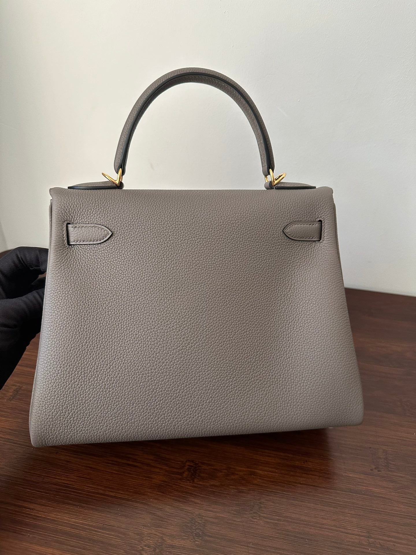 HERMES KELLY 28CM ETAIN TOGO GOLD HARDWARE