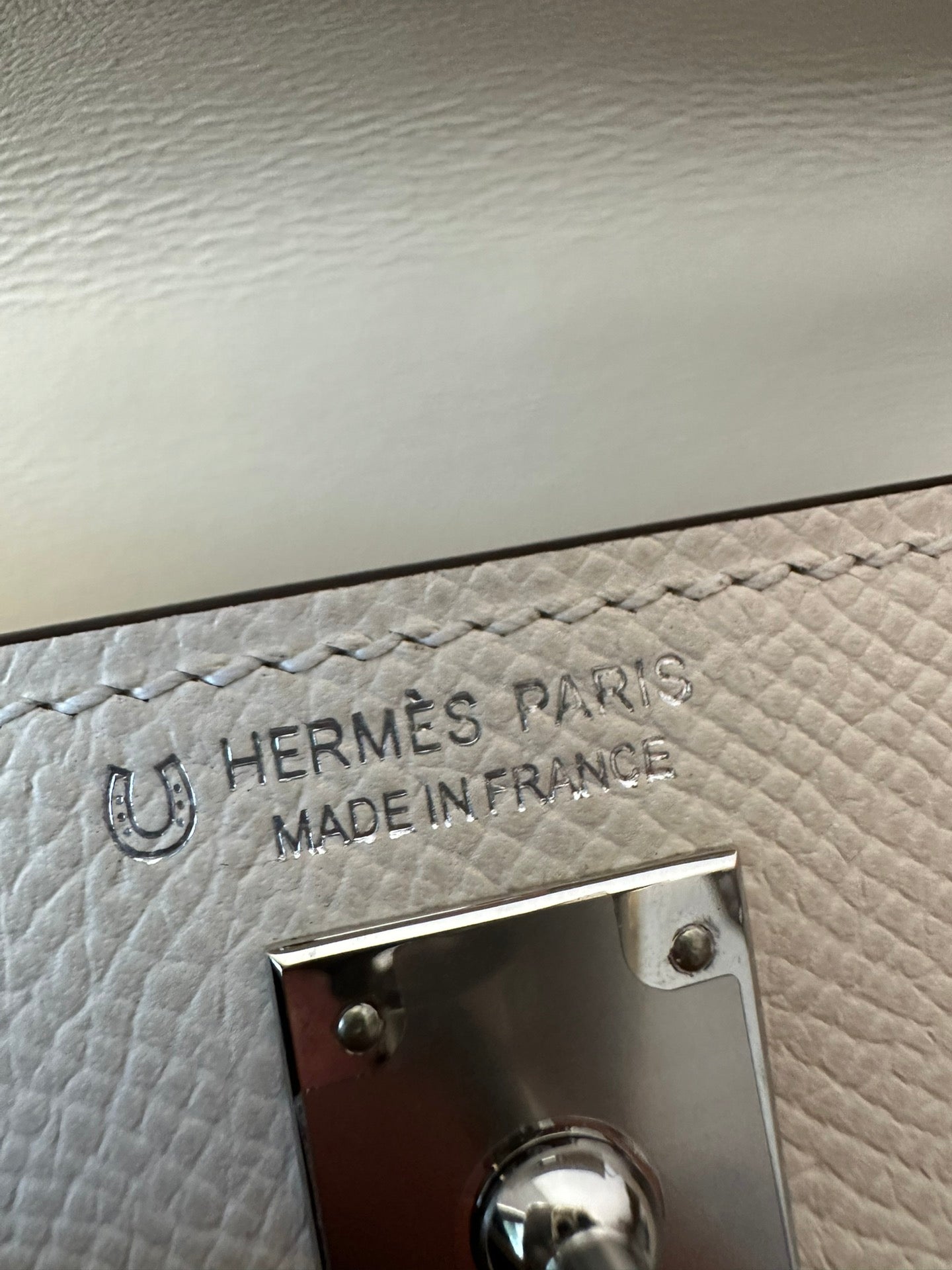 HERMES KELLY MINI 20 WHITE ETAIN EPSOM SILVER HARDWARE