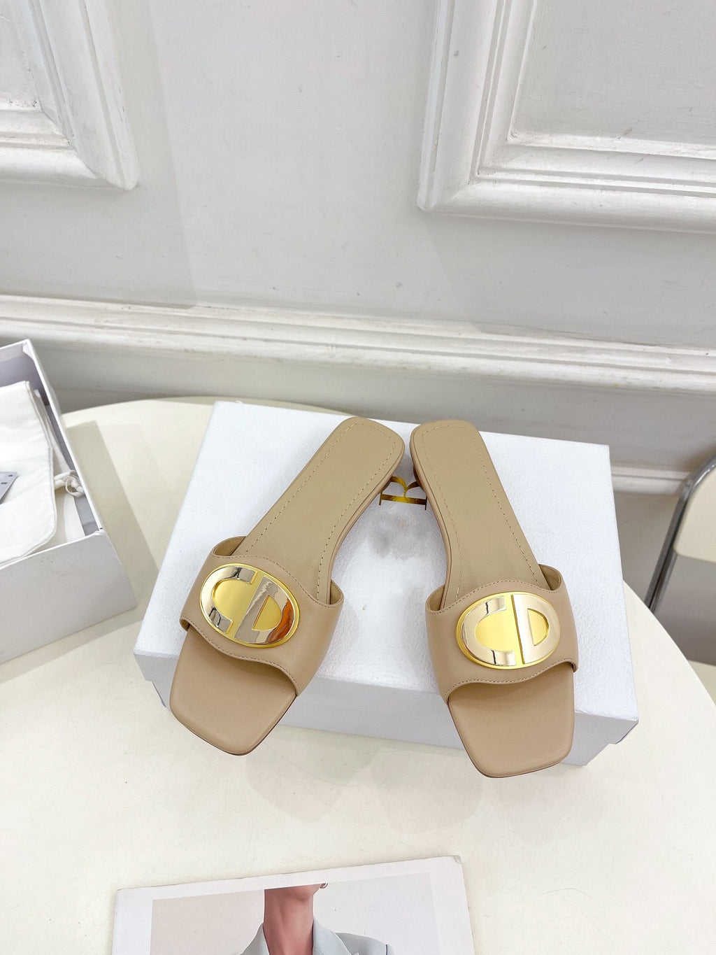 DIOR CD FOREVER HEELED 1.5CM BEIGE