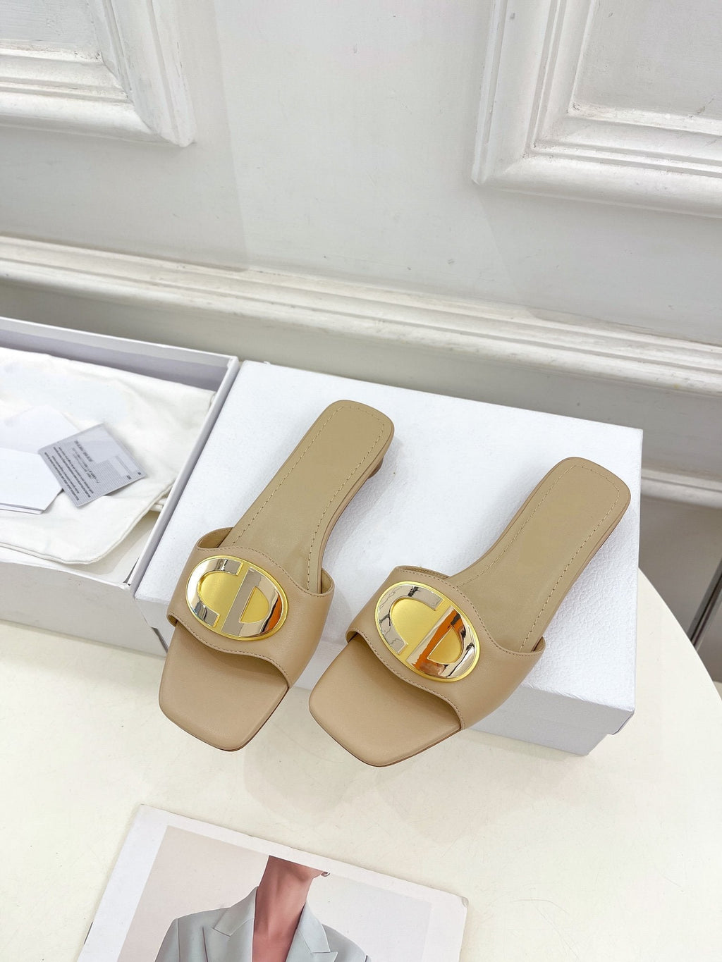 DIOR CD FOREVER HEELED 1.5CM BEIGE