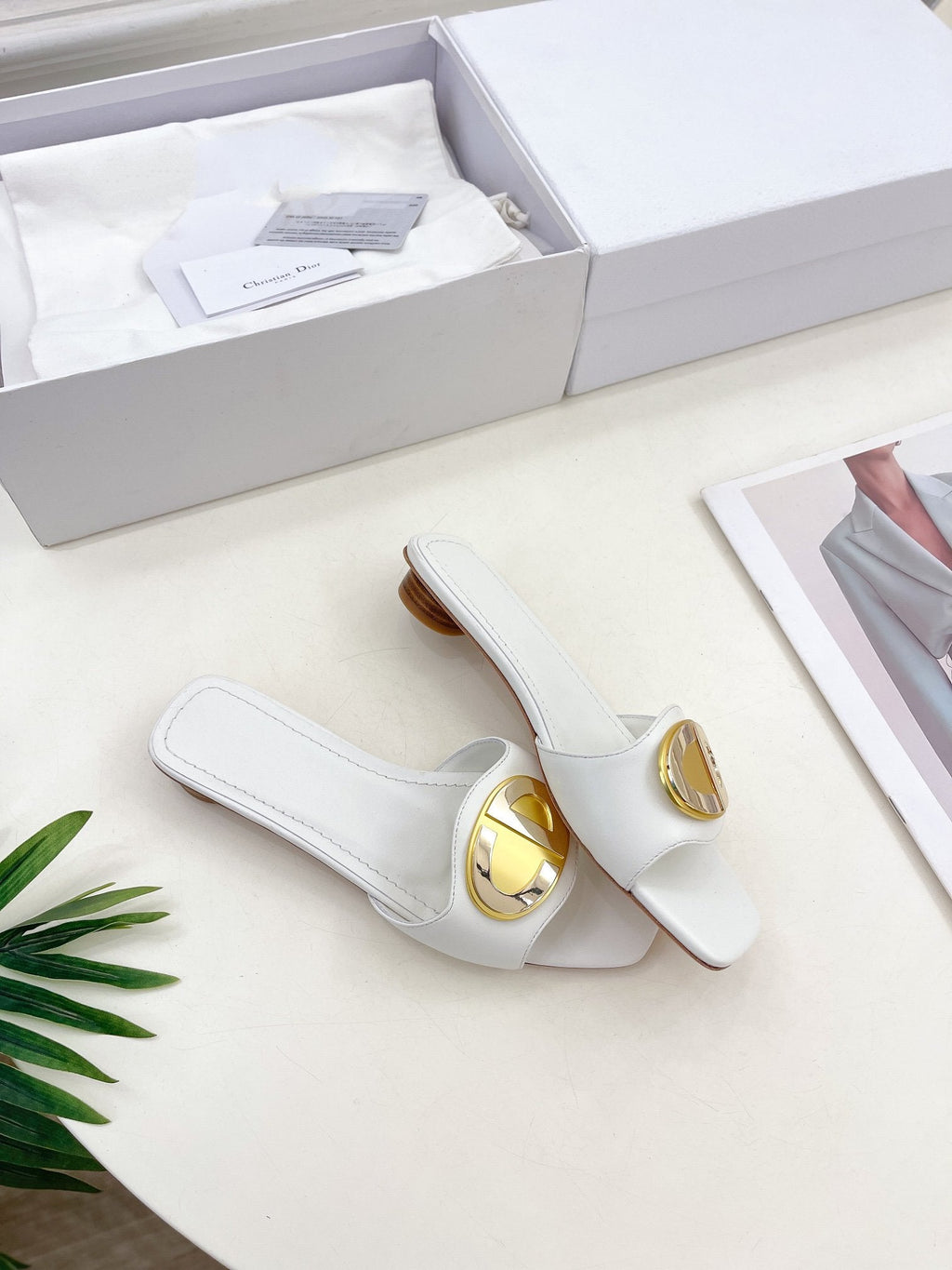 DIOR CD FOREVER HEELED 1.5CM WHITE