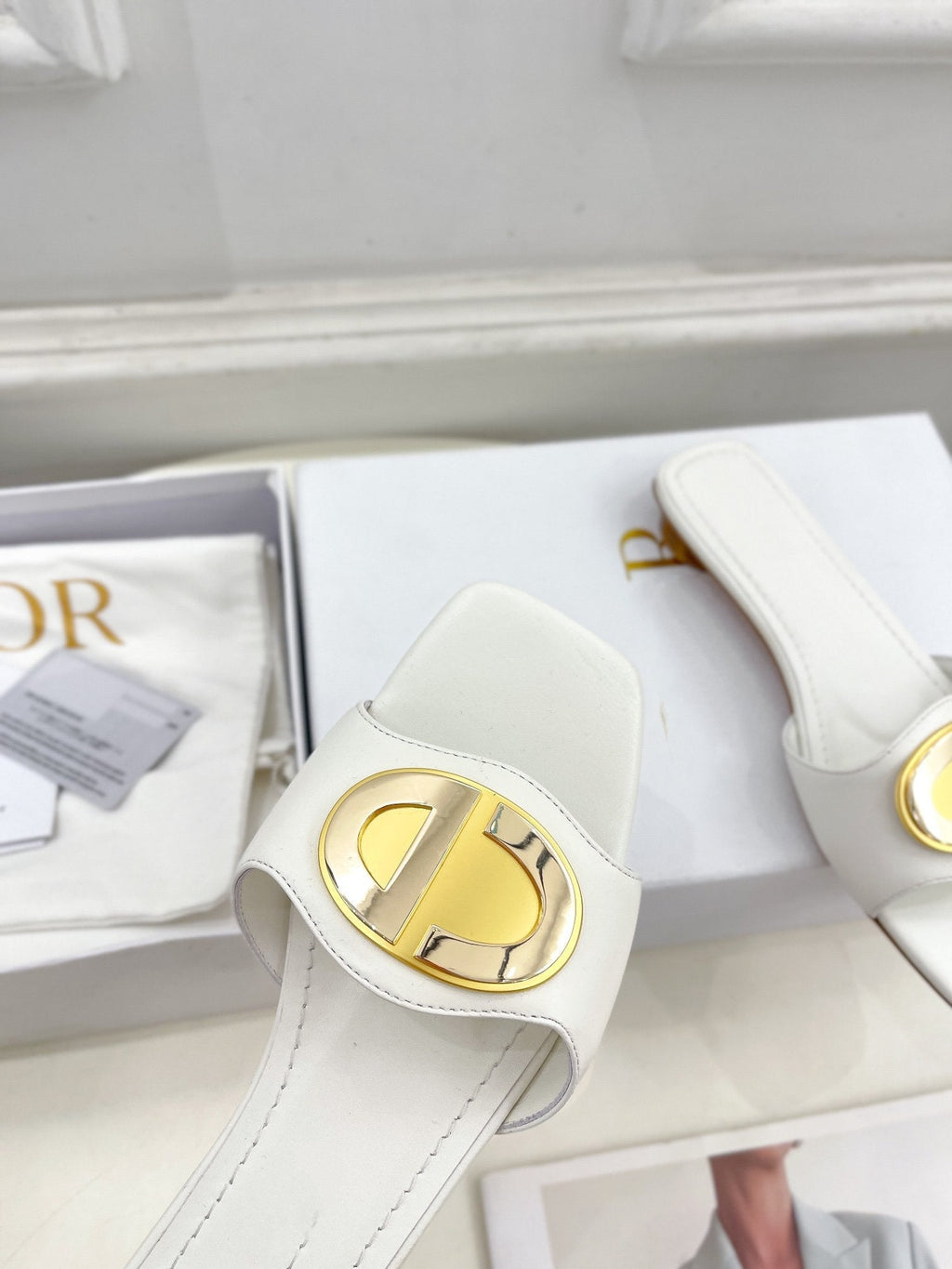 DIOR CD FOREVER HEELED 1.5CM WHITE
