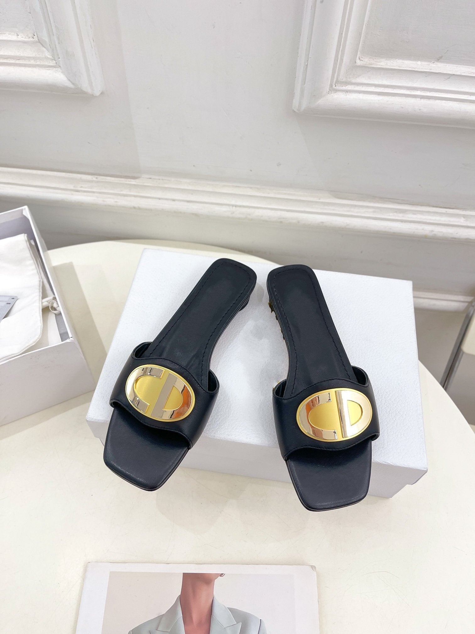 DIOR CD FOREVER HEELED 1.5CM BLACK
