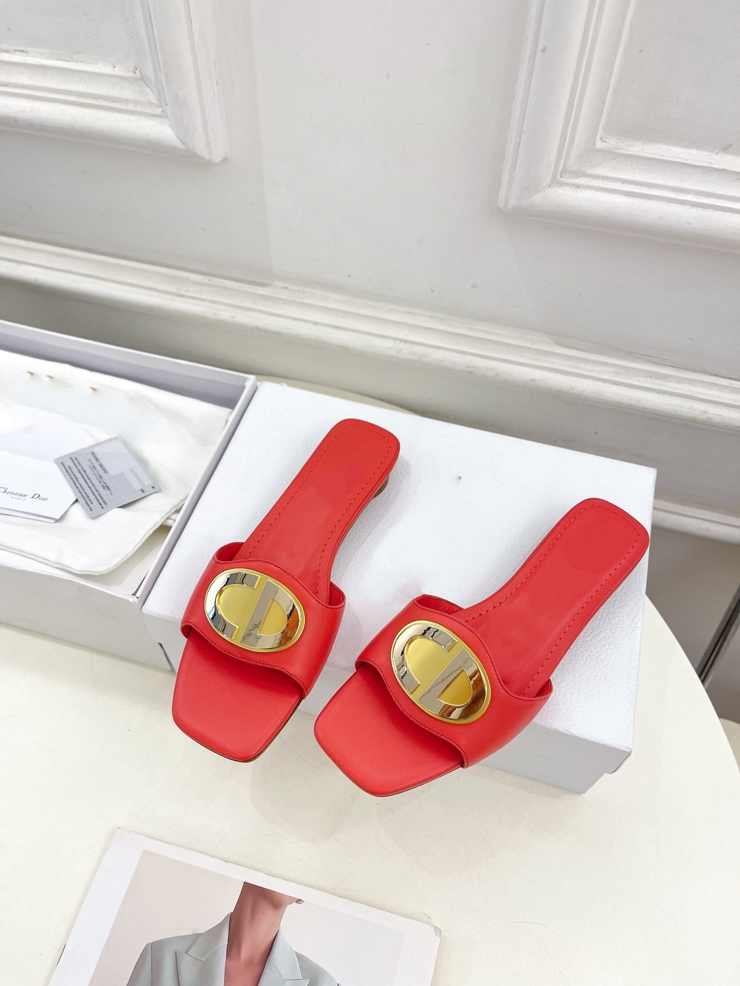DIOR CD FOREVER HEELED 1.5CM RED