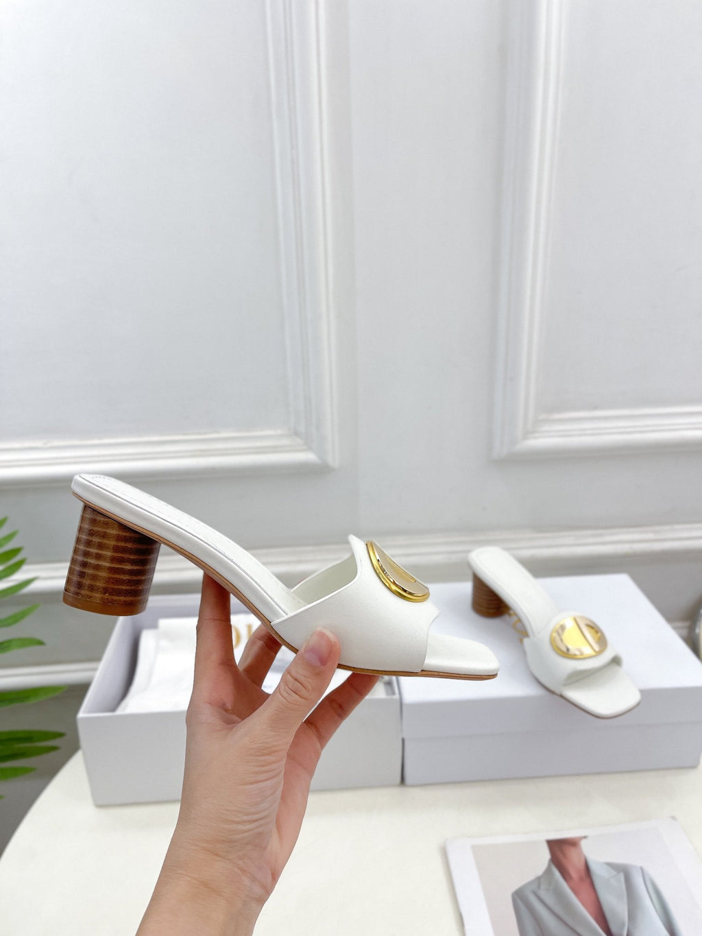 DIOR CD FOREVER HEELED 5CM WHITE