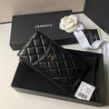 CHANEL MOBILE PURSE 19.5 BLACK GRAINED CALFSKIN GOLD ICON