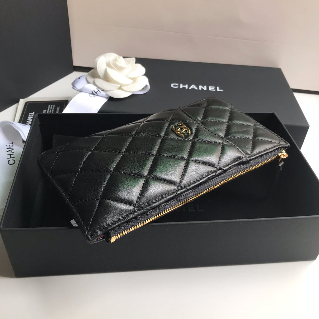 CHANEL MOBILE PURSE 19.5 BLACK GRAINED CALFSKIN GOLD ICON