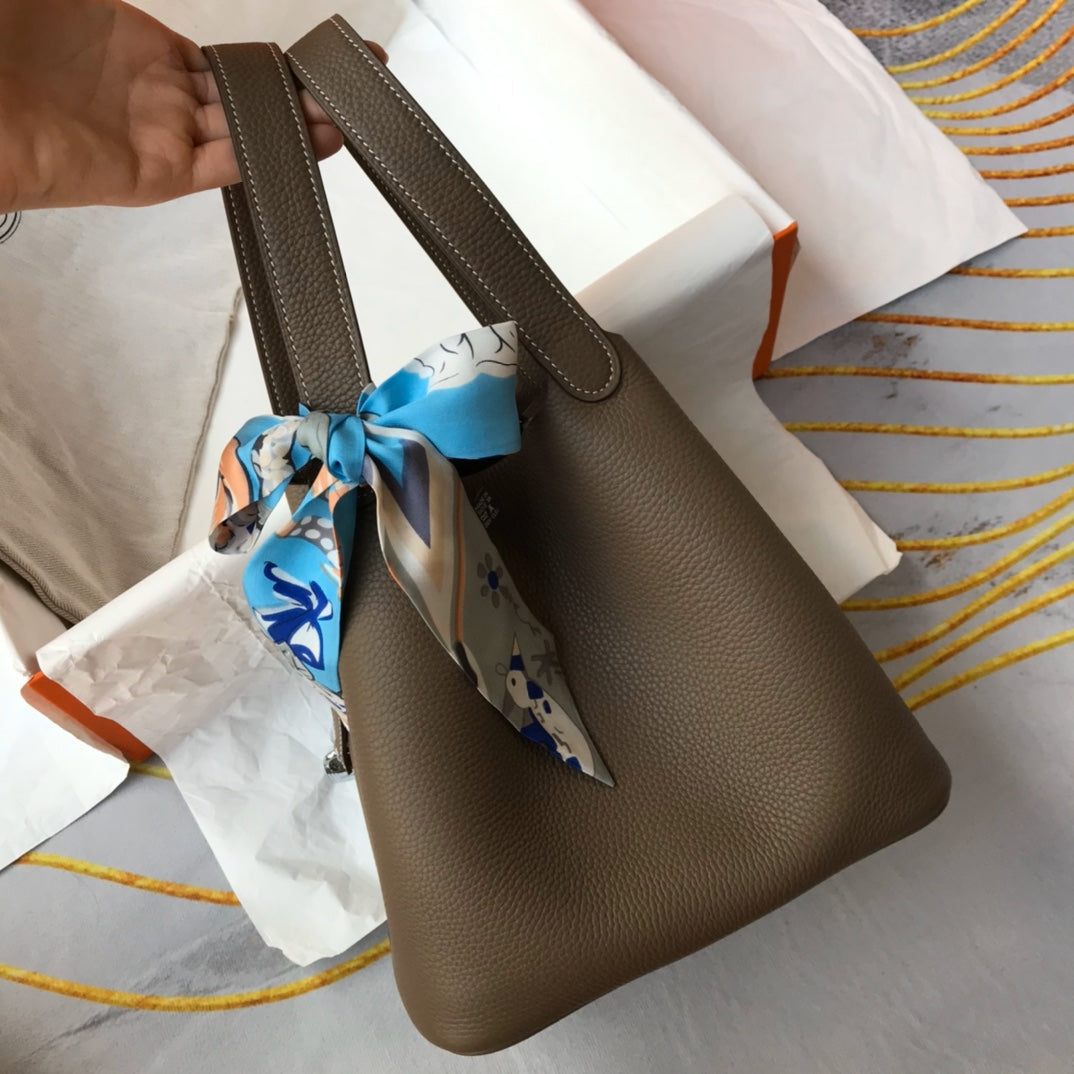HERMES picotin lock 22 brown togo shw