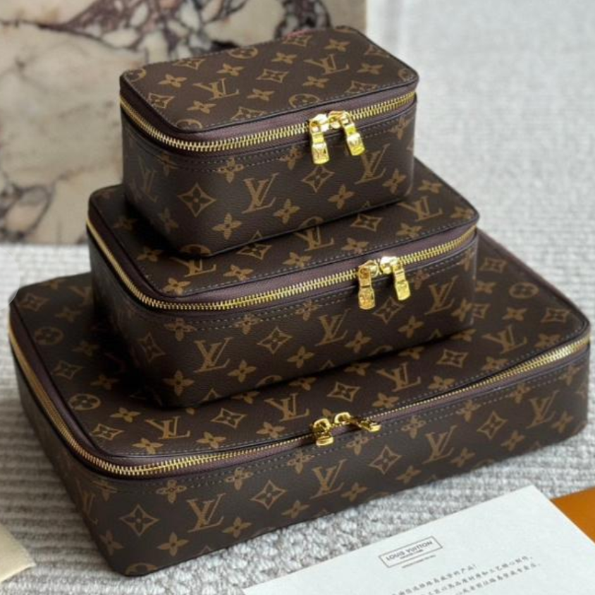 LOUIS VUITTON PACKING CUBE MM/PM/GM IN BROWN MONOGRAM CANVAS
