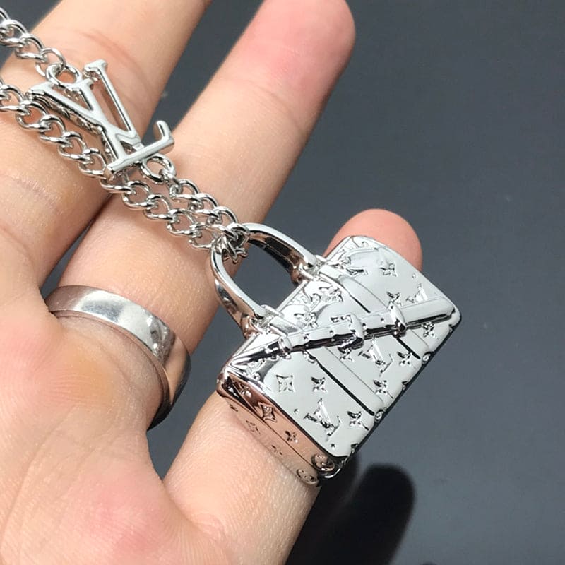 18K Louis Vuitton Monogram Chain Bag Necklace