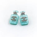 18K  Chanel Perfume Blue Bottle Earrings