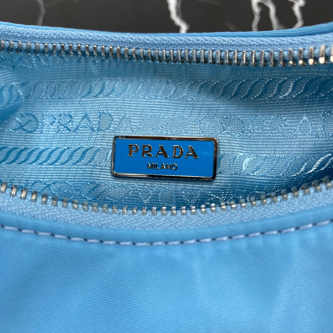 PRADA HOBO 22 BAG IN SAPPHIRE BLUE RE-NYLON