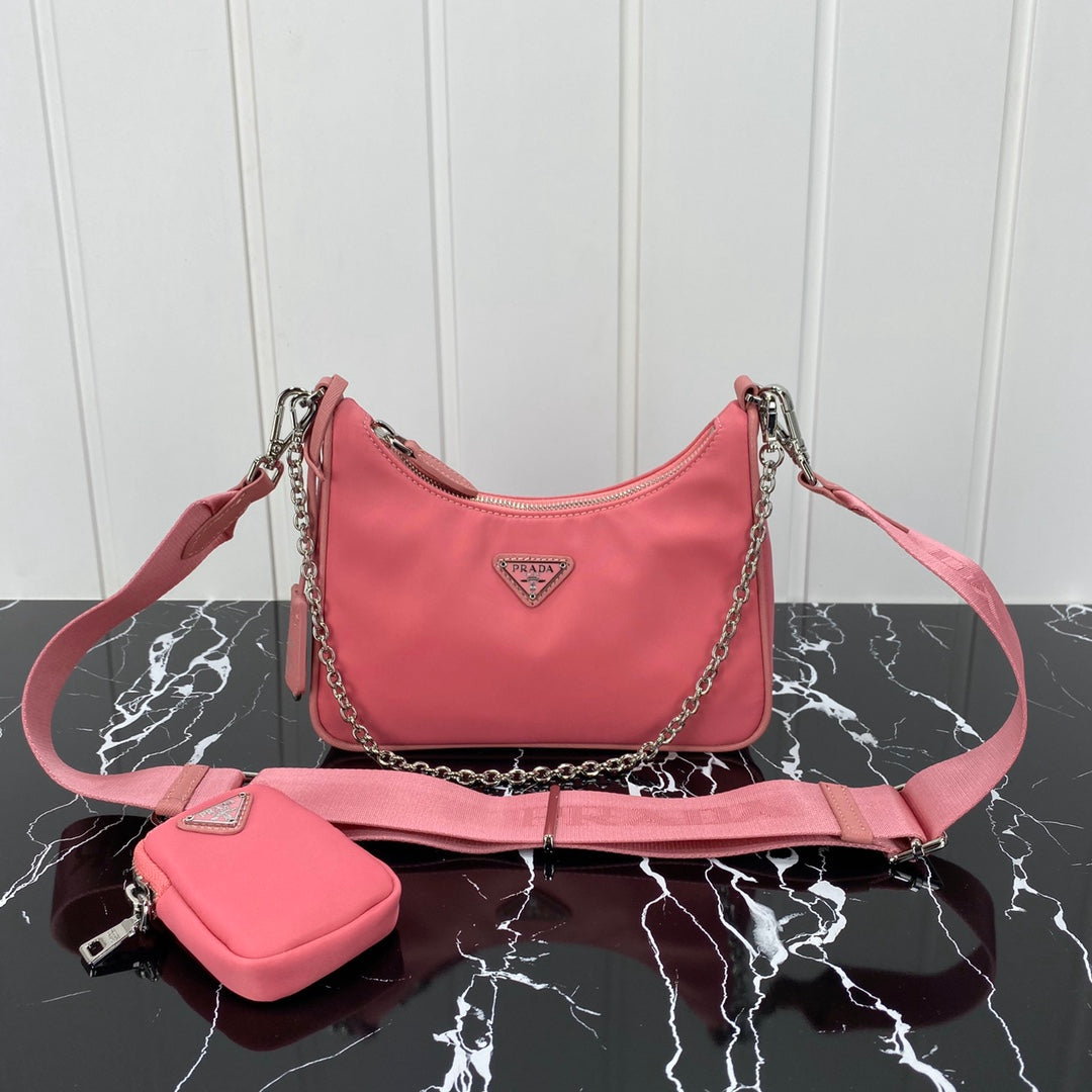 PRADA HOBO 22 BAG IN RK PINK RE-NYLON